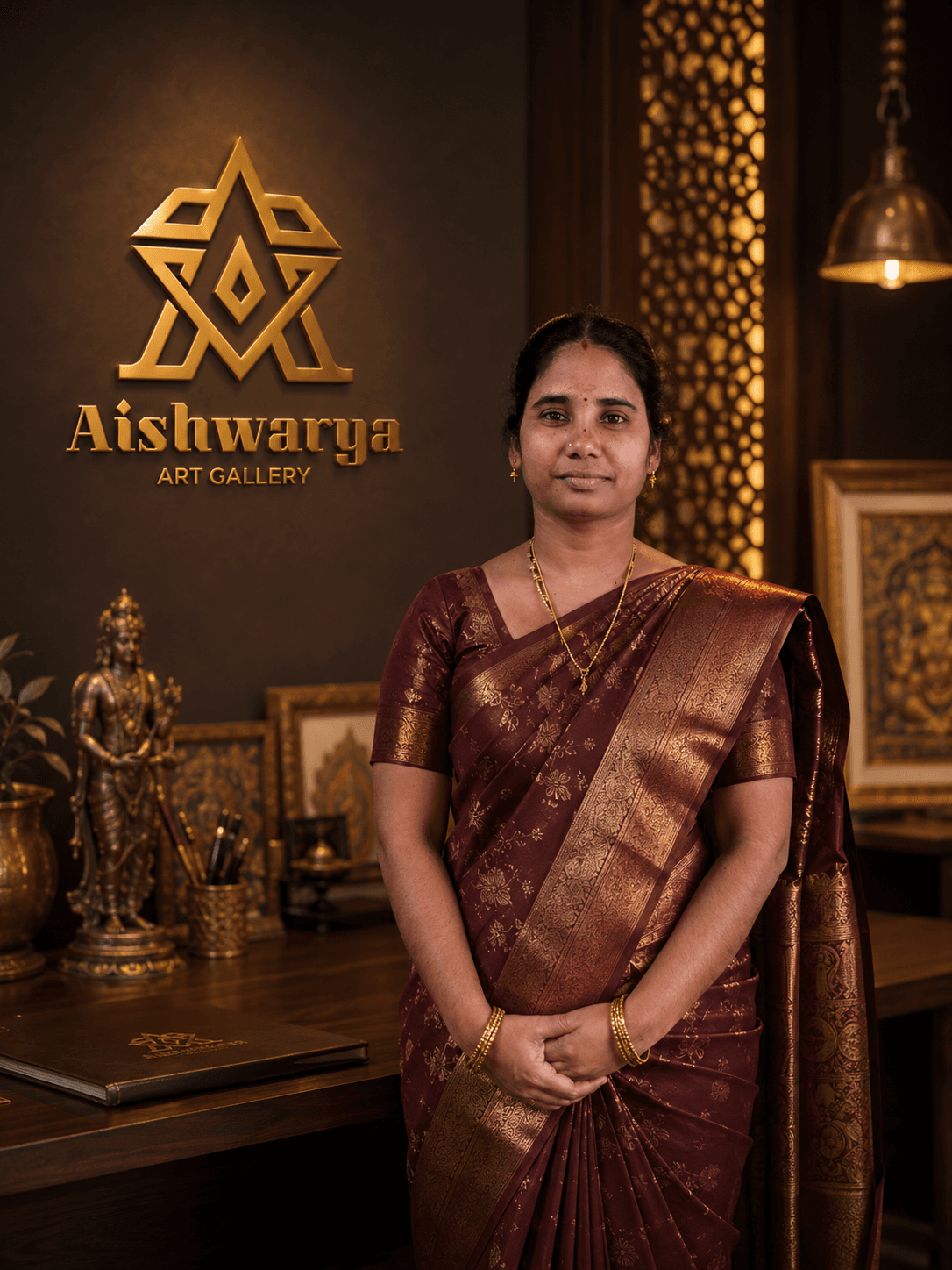 Portrait of Aishwarya, founder of Aishwarya Art Gallery